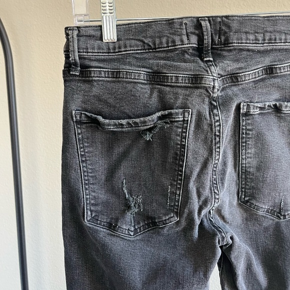AGOLDE | High Waist 'Feel Good' Distressed Raw Hem Skinny Jeans Black | Size 29 - Picture 9 of 10